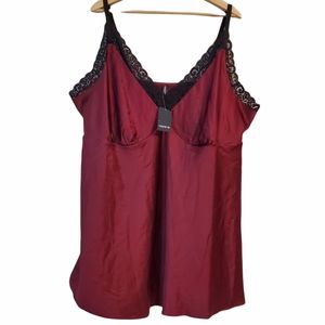 Torrid 3X 22/24 Silky Red Lace Top